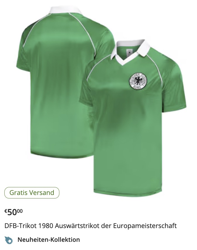 Das grüne DFB Trikot von 1980